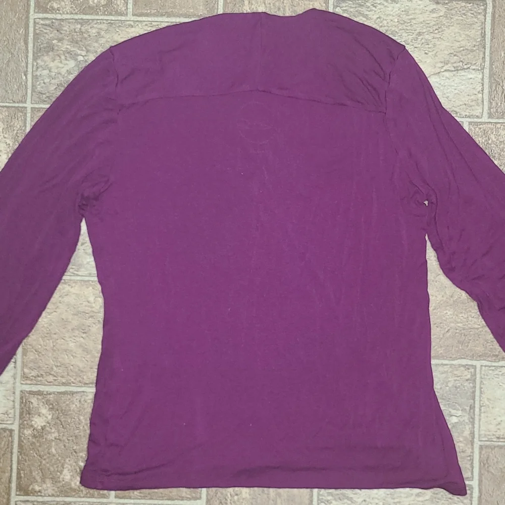 INC International Concepts Purple V-Neck Long Sleeve - Picture 2 of 4